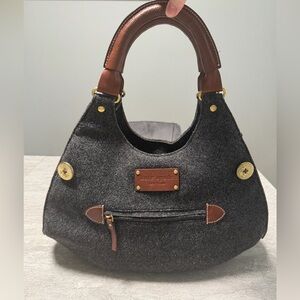Vintage Kate Spade Maritime hobo/ Shoulder bag gray wool with brown leather